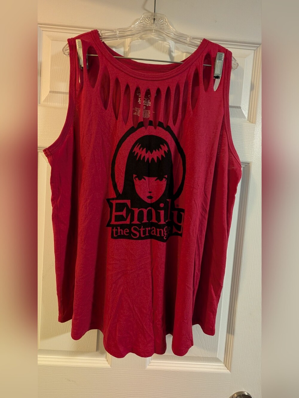 🖤 Torrid x Emily the Strange Deep Red Slash-Neck Graphic Tee 🖤